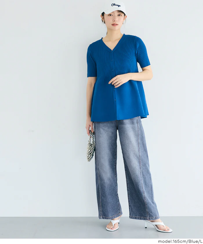 サマーデニムバギーカーブパンツ レディース メール便不可 - Image 7
