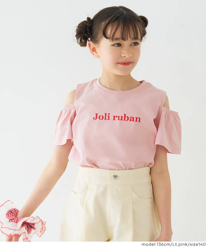 肩あきフリルTシャツ キッズ メール便可 - Image 5