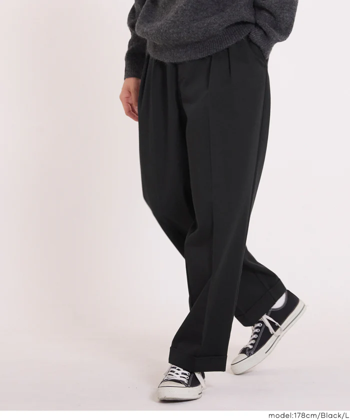 ソフトツイルタックテーパードパンツ メンズ メール便不可 - Image 8