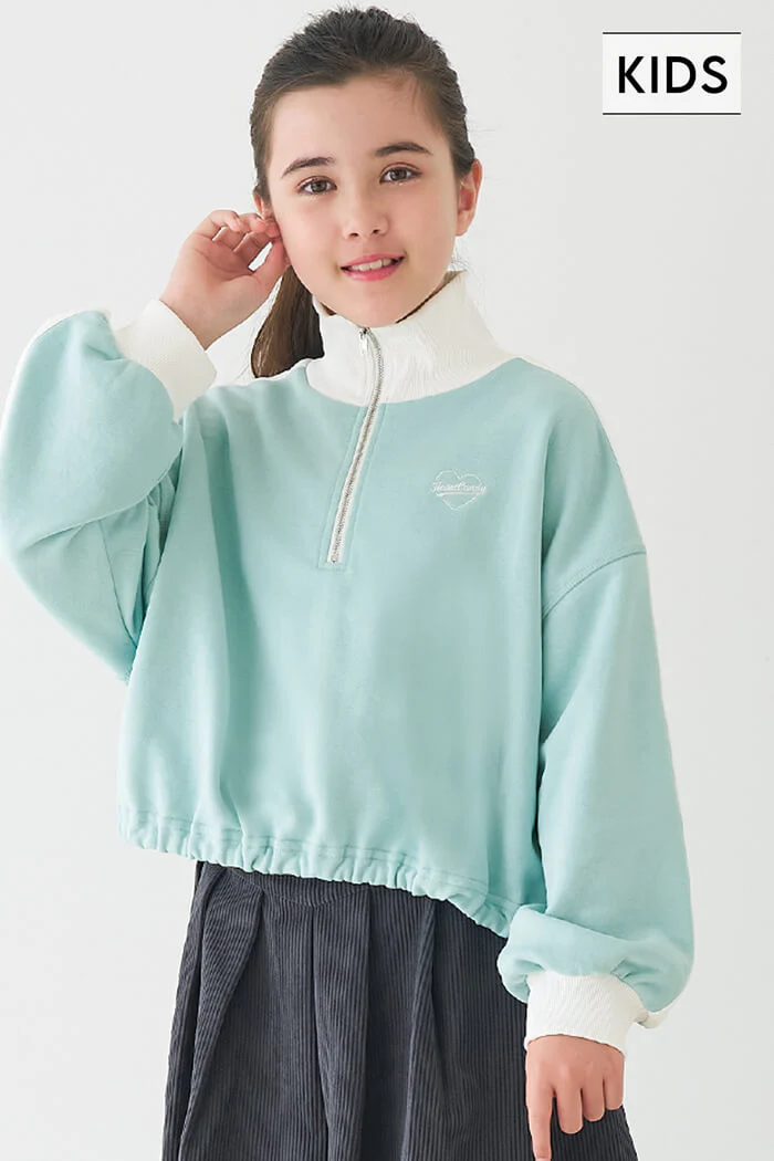 ハーフジップライントップス キッズ メール便不可