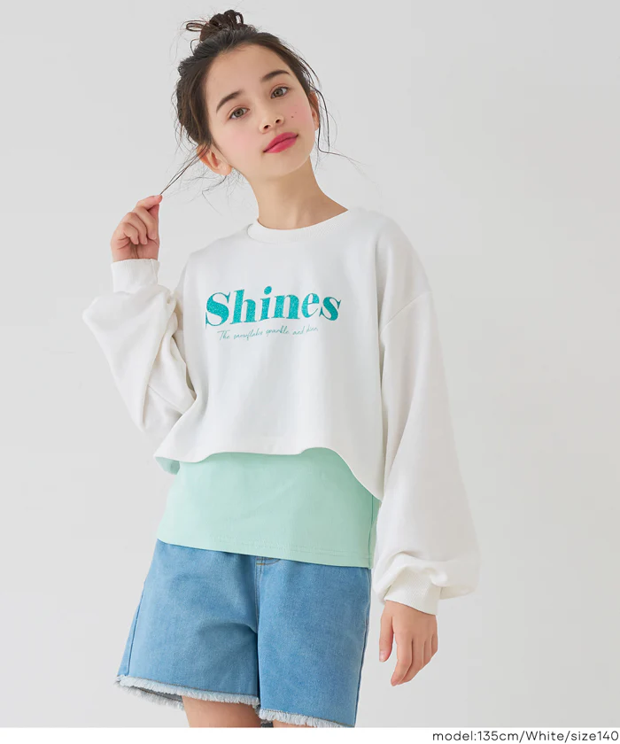 ラメプリントトップス＆タンクトップ 2点セット キッズ メール便不可 - Image 8
