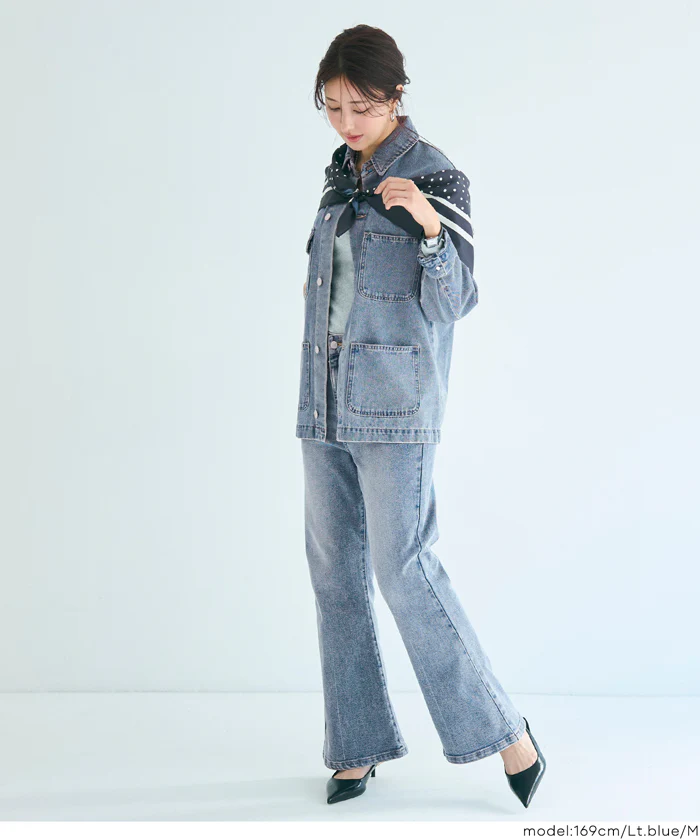 デニムカバーオールジャケット レディース メール便不可 - Image 11