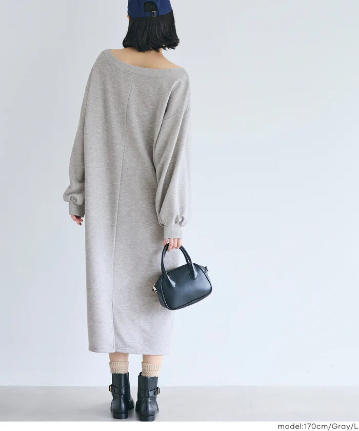 裏毛2wayオフショルダーワンピース レディース メール便不可 - Image 5