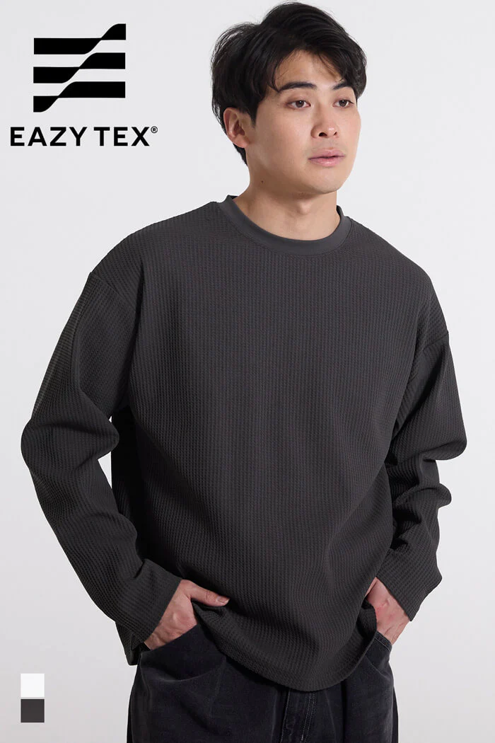 EAZY TEX ワッフルロンT メンズ メール便不可