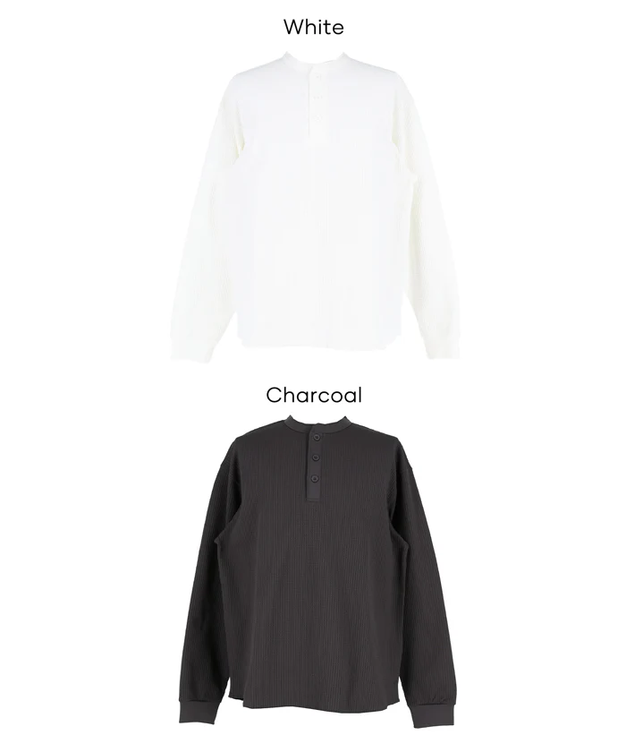 EAZY TEX ワッフルラウンドヘンリーネックロンT メンズ メール便不可 - Image 14