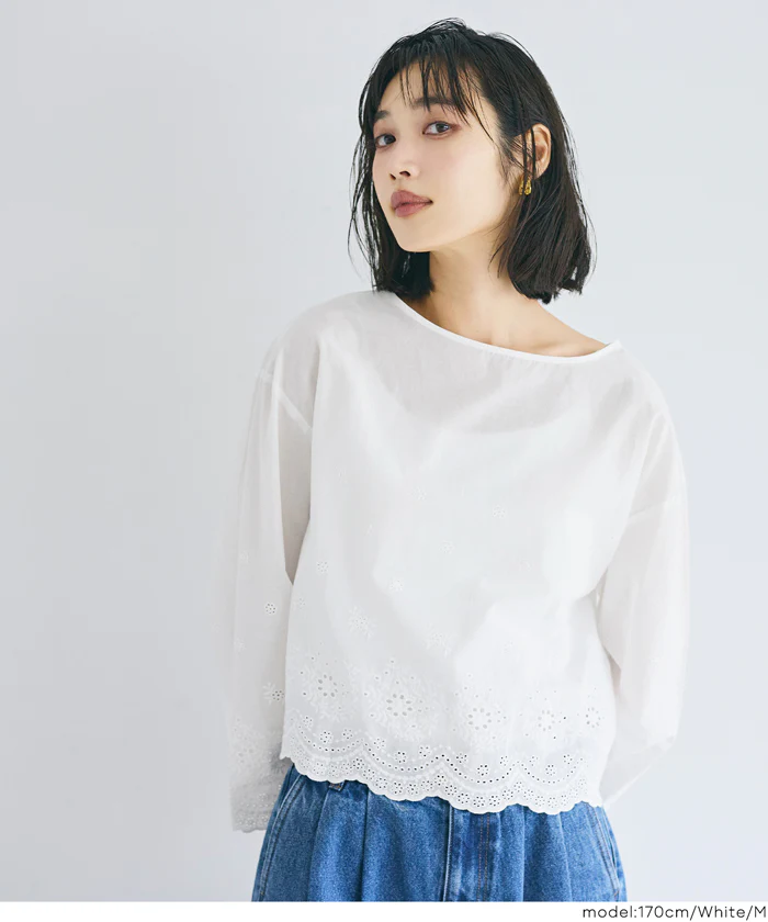 コットンレースブラウス レディース メール便不可 - Image 5