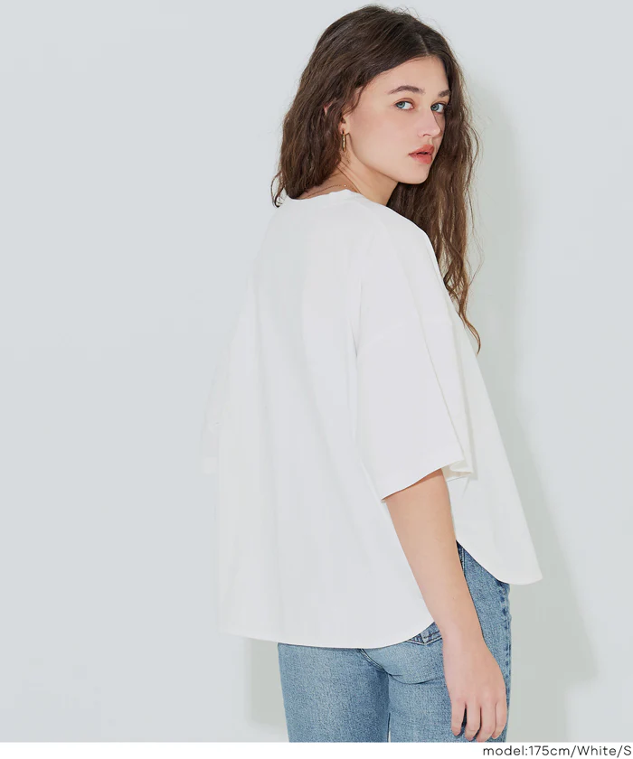 レギュラーオンス５分袖ビックTシャツ レディース メール便可 - Image 10