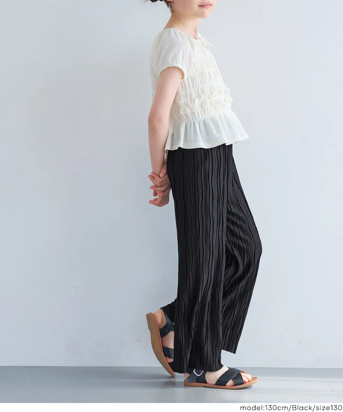 親子お揃いウェーブプリーツパンツ キッズ メール便可 - Image 13