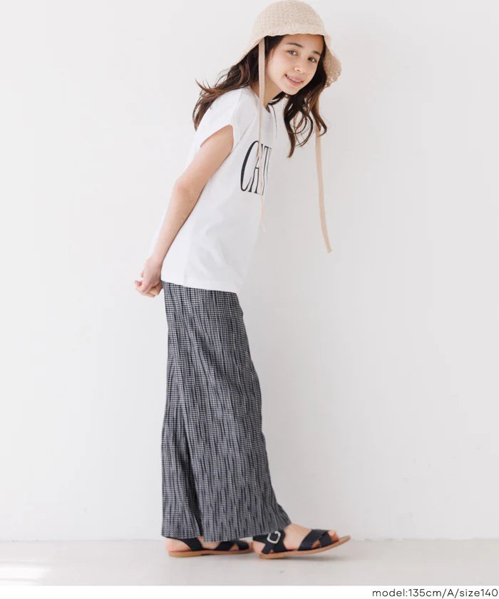 親子お揃いウェーブプリーツパンツ キッズ メール便可 - Image 4