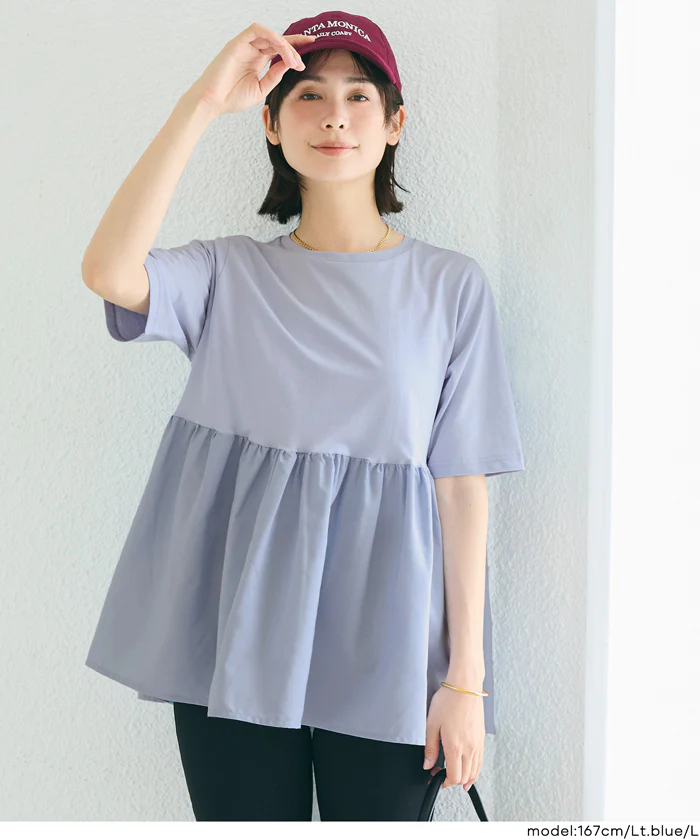 クルーネックドッキングカットソー レディース メール便可 - Image 10