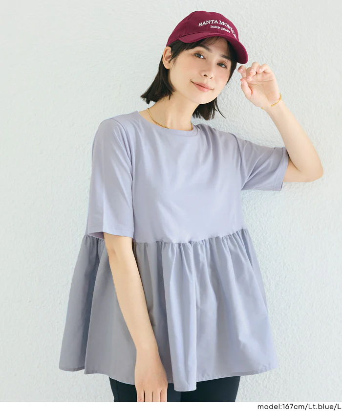 クルーネックドッキングカットソー レディース メール便可 - Image 13
