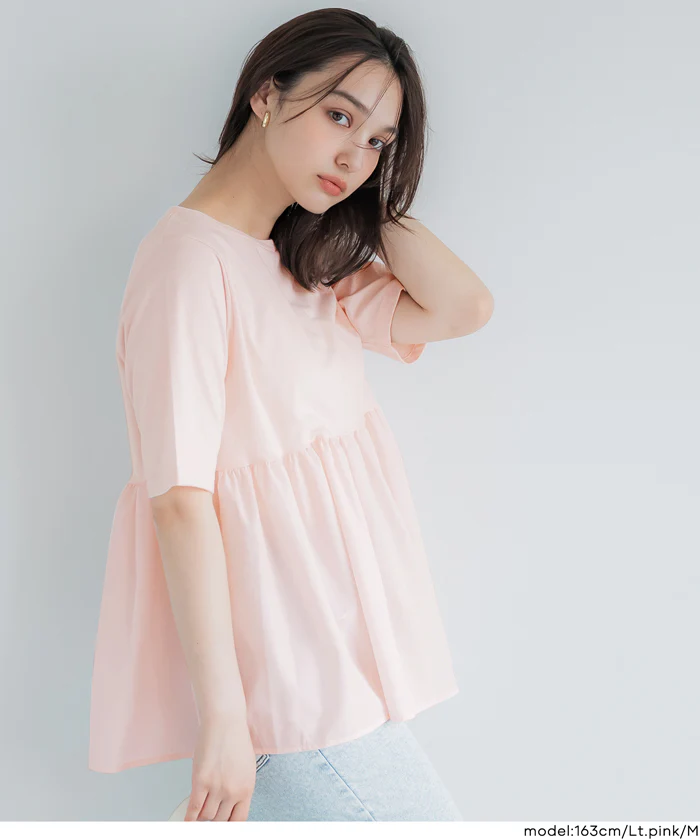 クルーネックドッキングカットソー レディース メール便可 - Image 14
