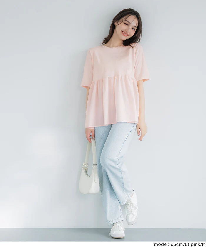 クルーネックドッキングカットソー レディース メール便可 - Image 15