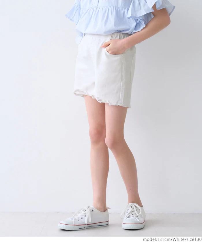 デニムダメージショートパンツ キッズ メール便不可 - Image 15