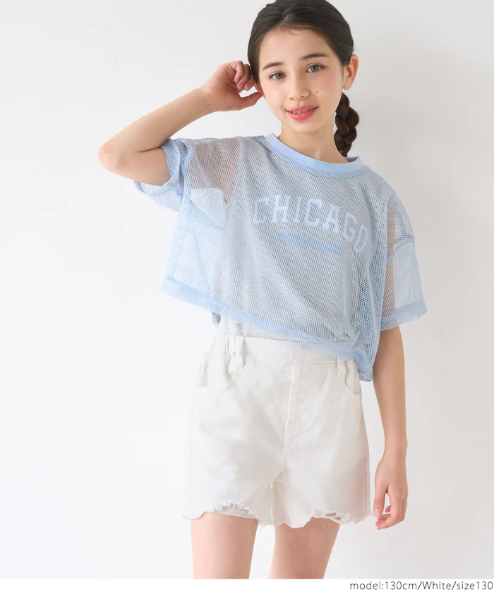 デニムダメージショートパンツ キッズ メール便不可 - Image 16