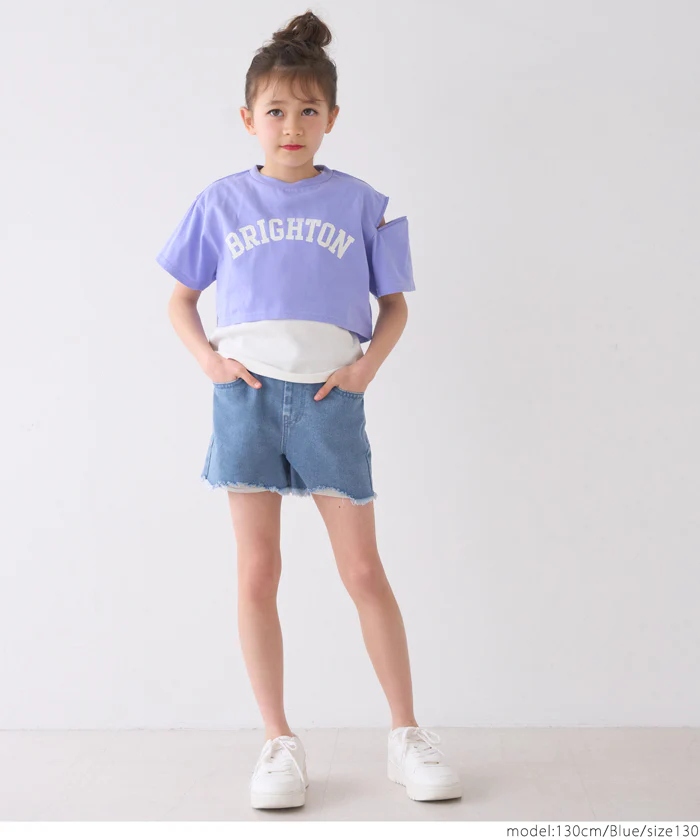 デニムダメージショートパンツ キッズ メール便不可 - Image 2