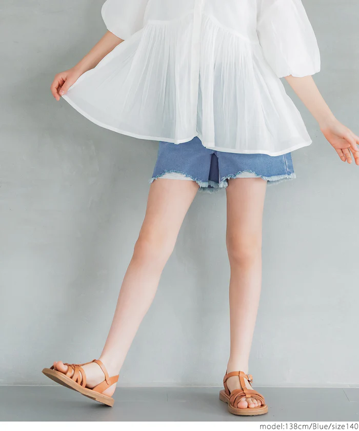 デニムダメージショートパンツ キッズ メール便不可 - Image 5