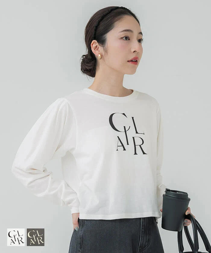 セール★1290円→550円 パフスリーブロゴTシャツ レディース メール便可