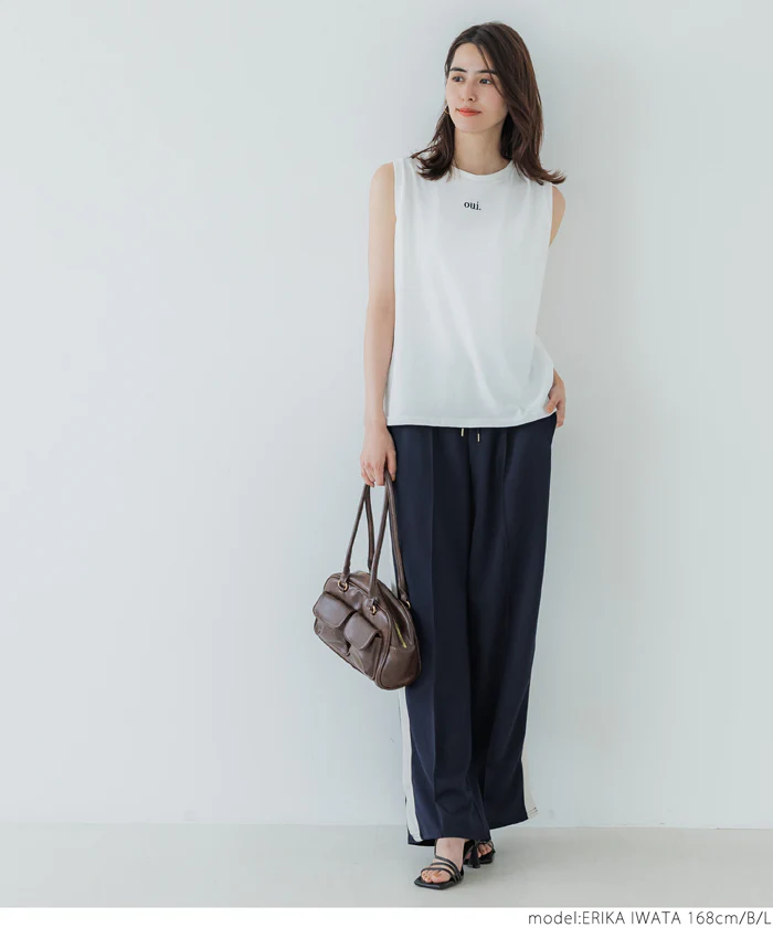 セール★990円→550円 Tシャツ レディース ノースリーブ タンクトップ 刺繍  シンプル 薄手 伸縮性 メール便可 24ss - Image 2