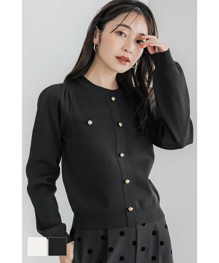 セール★2690円→990円 ゴールドボタンニット レディース メール便不可