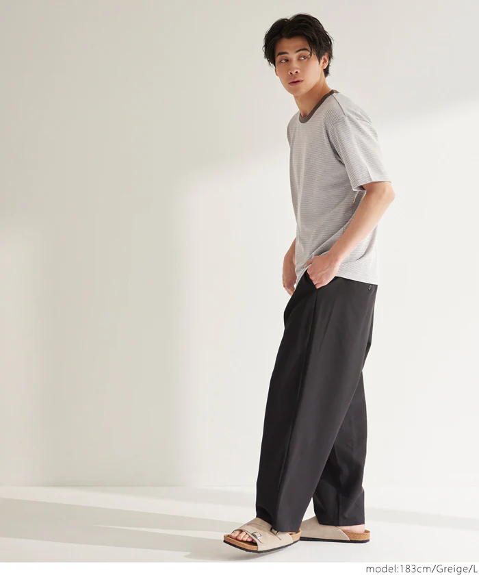 セール★1690円→1490円 ジャカードボーダーTシャツ メンズ メール便不可 - Image 4