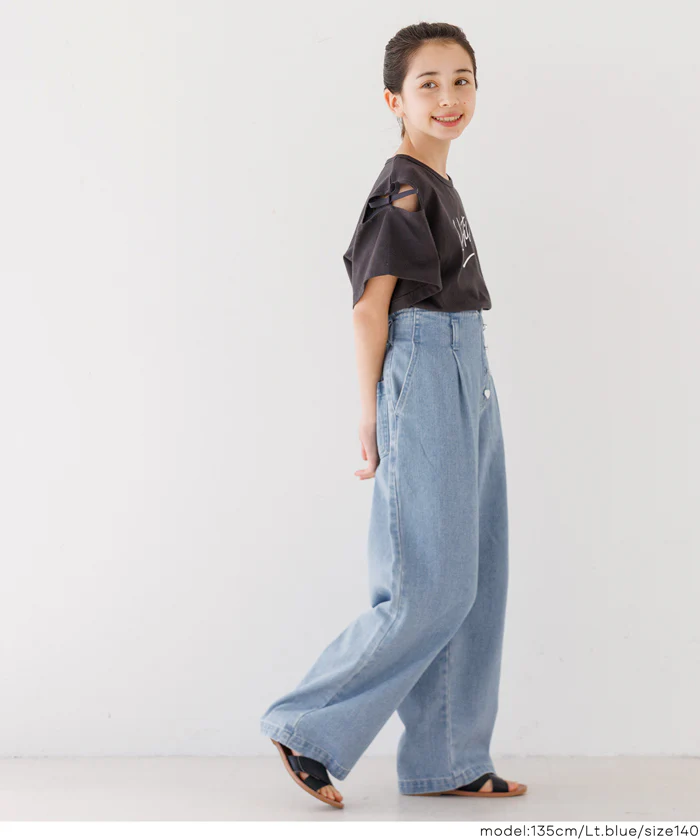 デニムハートボタンパンツ キッズ メール便不可 - Image 3