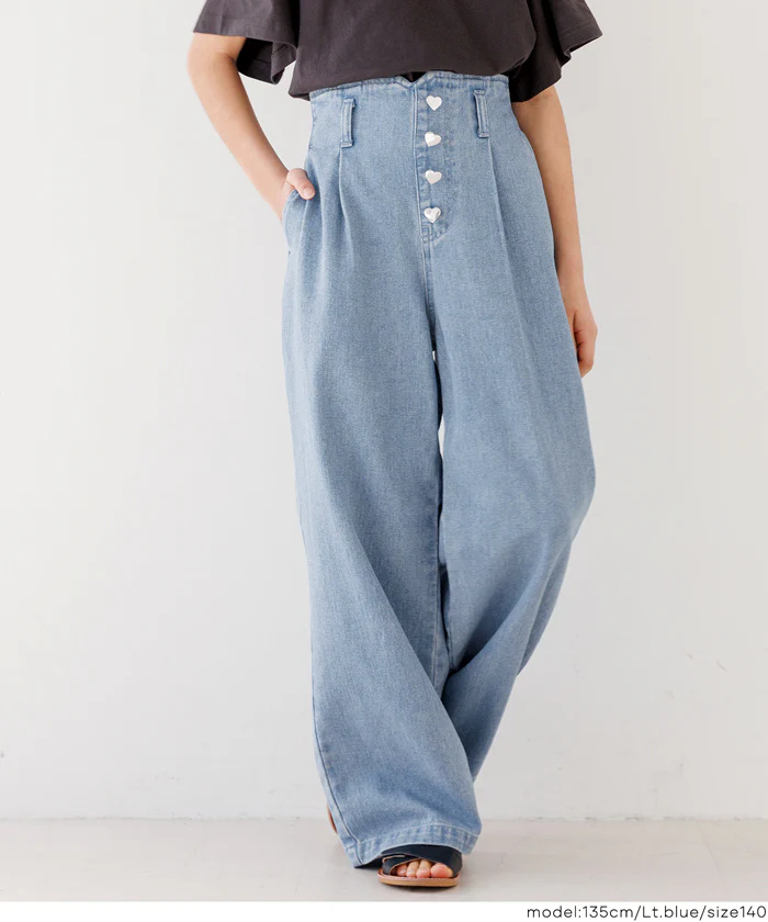 デニムハートボタンパンツ キッズ メール便不可 - Image 4