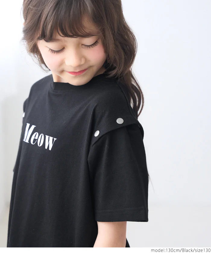 セール★1690円→990円 ボタンオープンショルダーTシャツワンピース キッズ メール便可 - Image 10