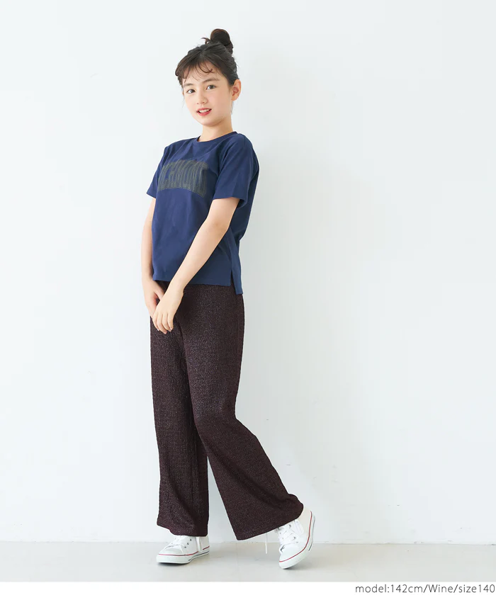 親子お揃いシボラメシャーリングイージーパンツ キッズ メール便不可 - Image 15