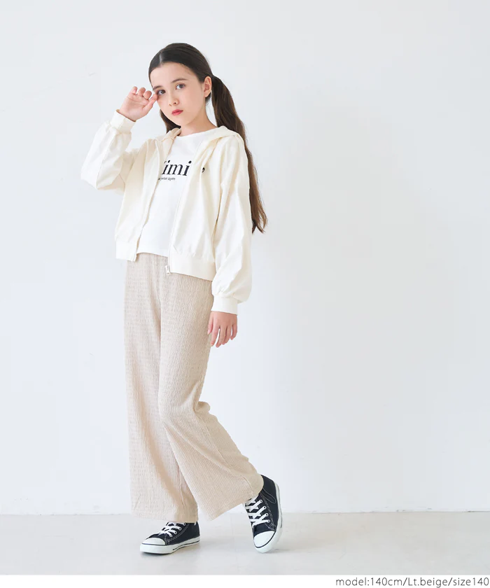 親子お揃いシボラメシャーリングイージーパンツ キッズ メール便不可 - Image 3