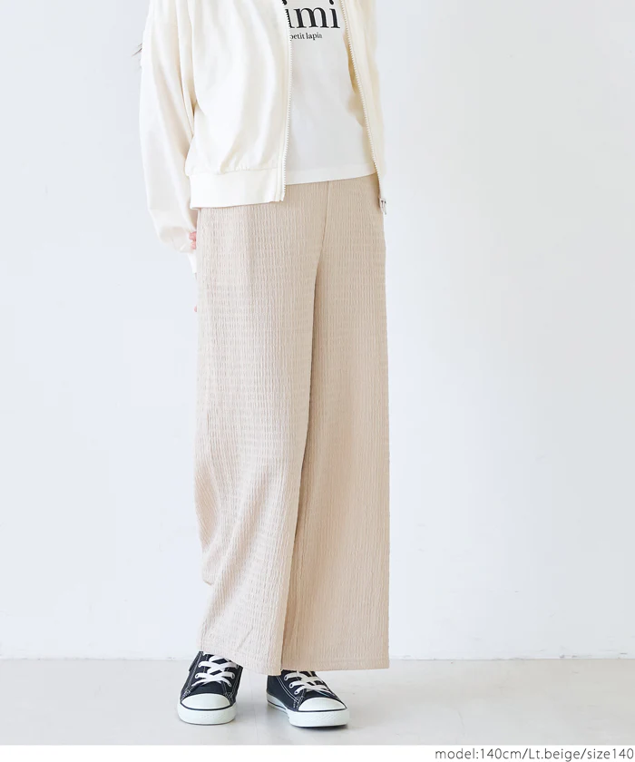 親子お揃いシボラメシャーリングイージーパンツ キッズ メール便不可 - Image 5