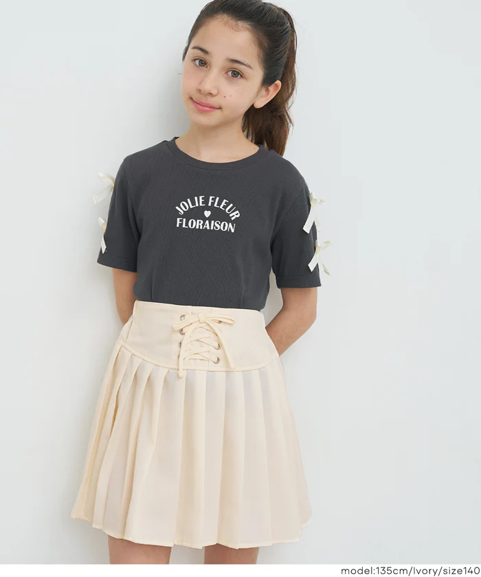 レースアッププリーツスカート キッズ メール便不可 - Image 3