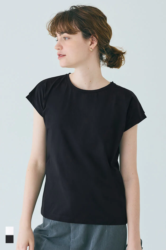 リサイクルポリエステルフレンチスリーブTシャツ レディース メール便不可