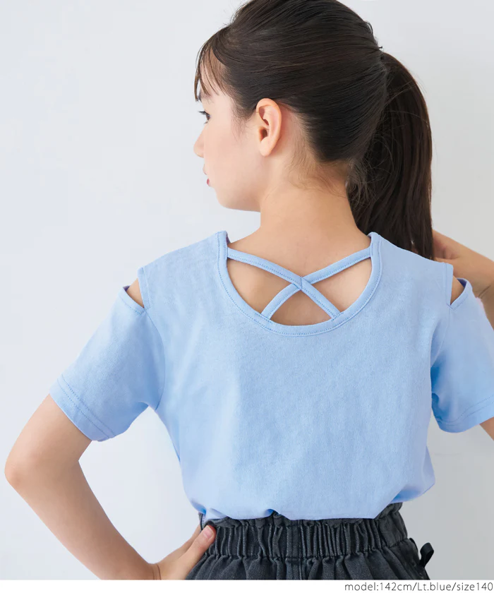 肩あきバッククロスTシャツ キッズ メール便可 - Image 13