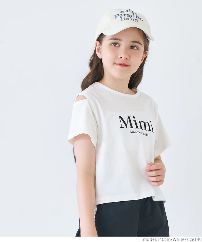 肩あきバッククロスTシャツ キッズ メール便可 - Image 3