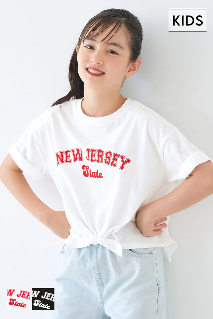 裾リボン結びビックTシャツ キッズ メール便可