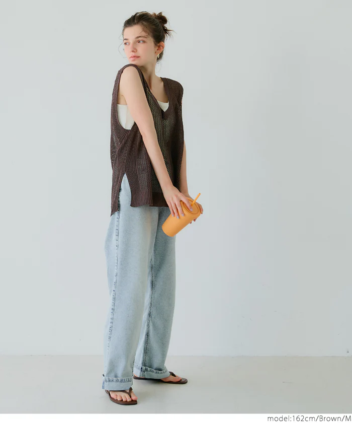 メッシュVネックニットトップス レディース メール便不可 - Image 10