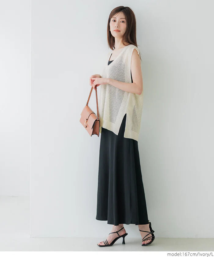 メッシュVネックニットトップス レディース メール便不可 - Image 6
