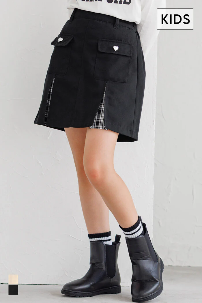 セール★1690円→990円裾チェックスカート キッズ メール便不可