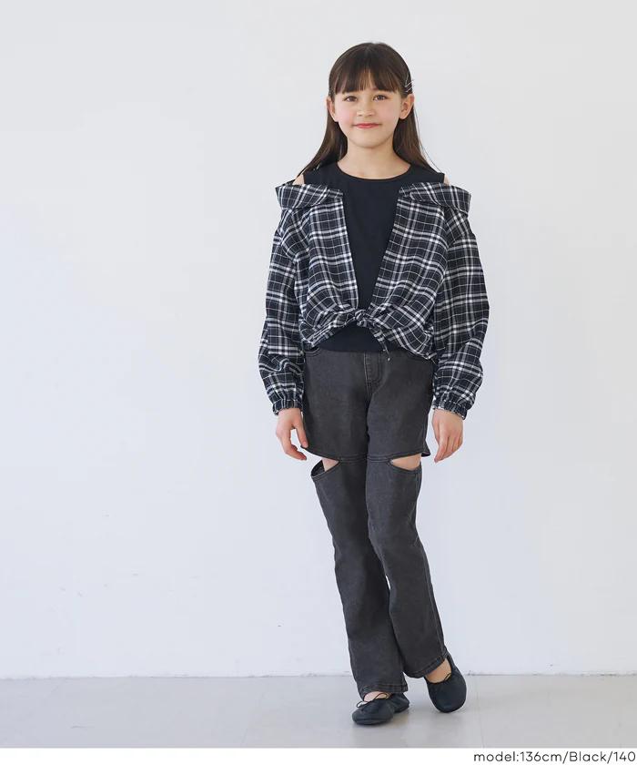 デニムカットアウトパンツ キッズ メール便不可 - Image 11