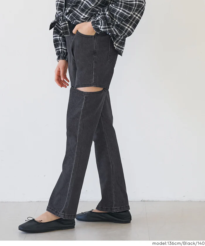 デニムカットアウトパンツ キッズ メール便不可 - Image 12