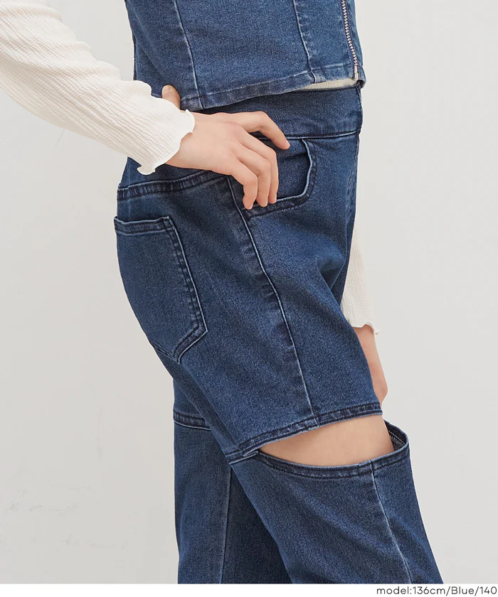 デニムカットアウトパンツ キッズ メール便不可 - Image 7