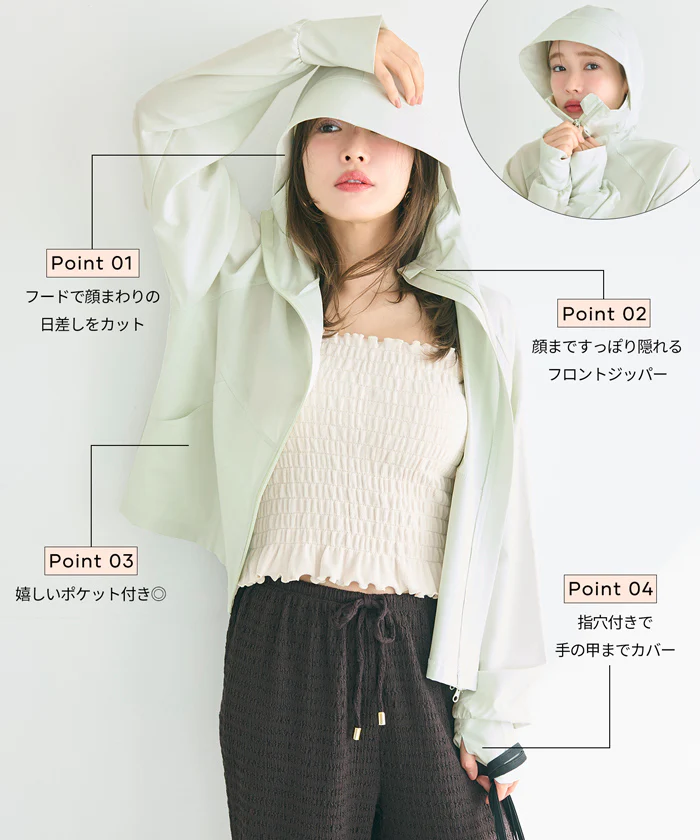 UVカットドルマンパーカー レディース メール便不可 - Image 4
