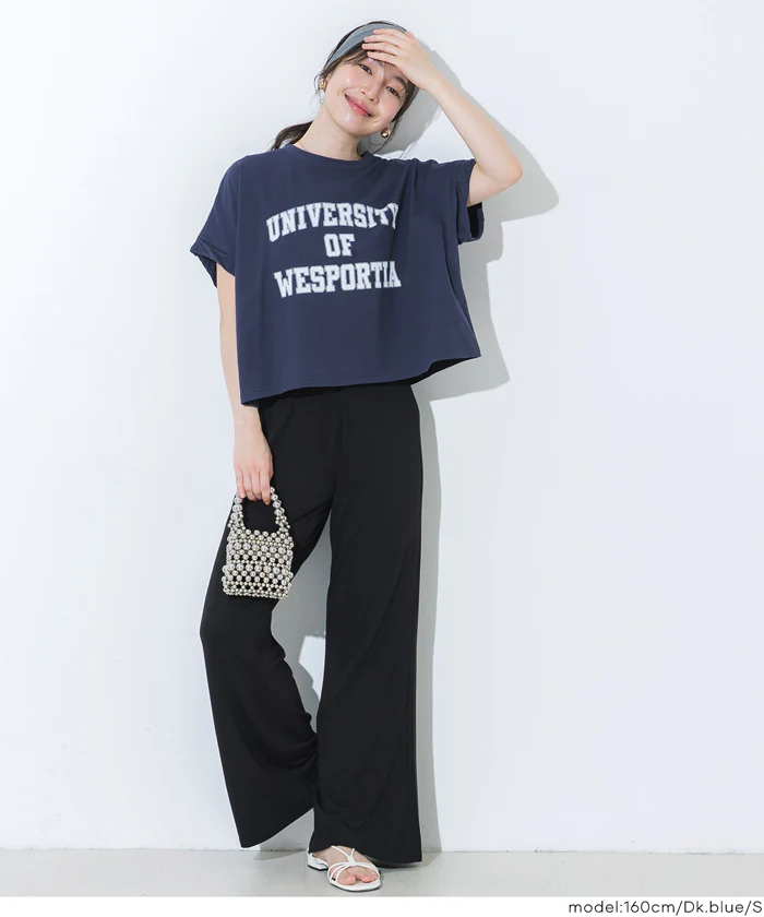 レギュラーウェイトロールアップロゴTシャツ レディース メール便可 - Image 11