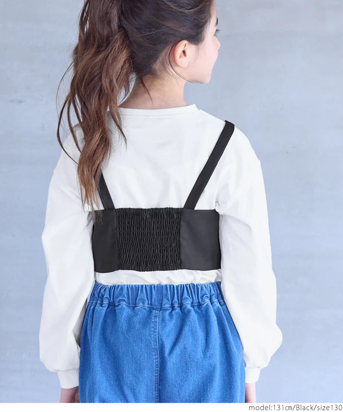 セール★1990円→990円 フロントジップビスチェ&長袖Tシャツ 2点セット キッズ メール便不可 - Image 3