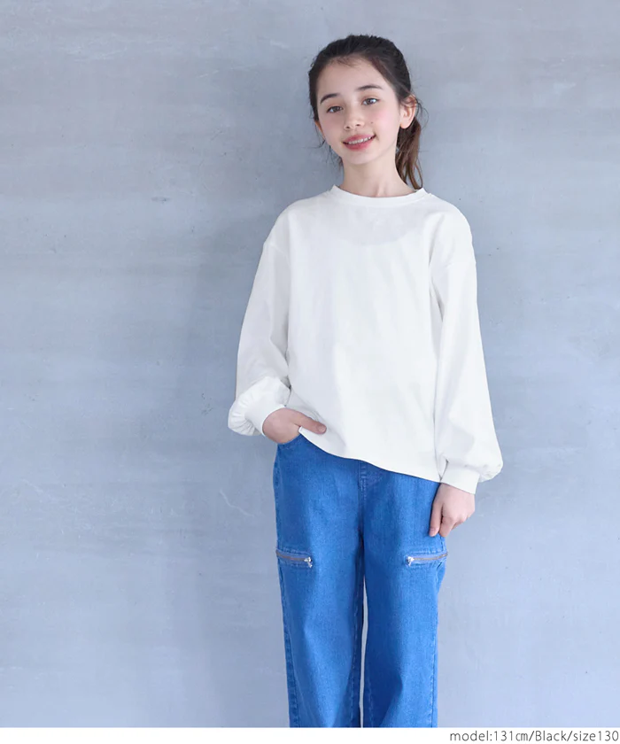 セール★1990円→990円 フロントジップビスチェ&長袖Tシャツ 2点セット キッズ メール便不可 - Image 7