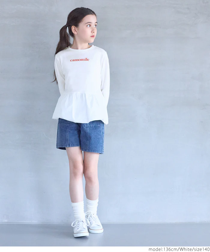 セール★1690円→550円 異素材バルーンヘム長袖Tシャツ キッズ メール便不可 - Image 2