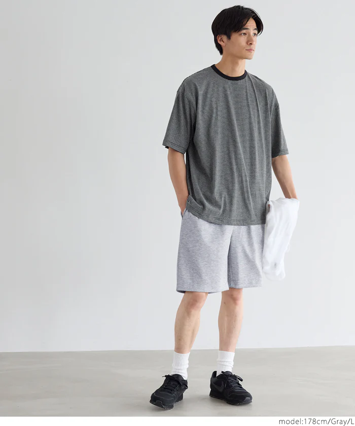 ストレッチダンボールニットショートパンツ メンズ メール便不可 - Image 13