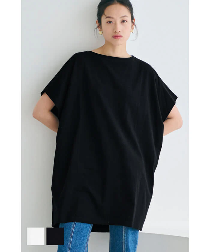 セール★1690円→550円 ボートネックドルマンチュニック レディース メール便不可