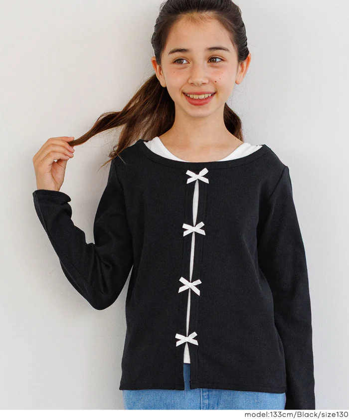 リブカーデレイヤード長袖Tシャツ キッズ メール便不可 - Image 10